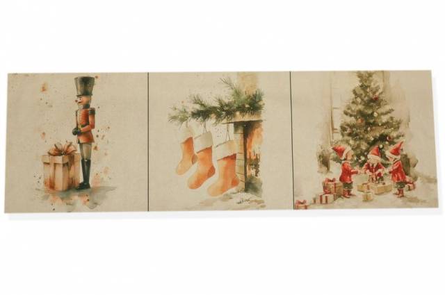 Vendita on line set 3 pannelli natale disegni 3 misura cm 47x47 - ispirazioni tessuti natalizi gobelin