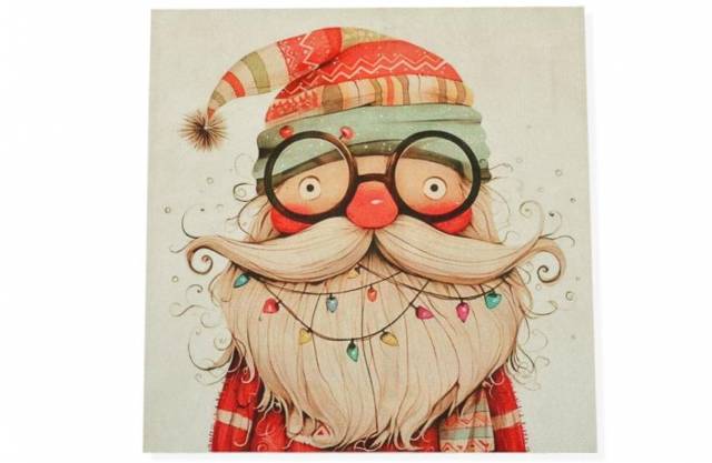 Vendita on line pannello natale santa claus disegno 5 misura cm 47x47 - ispirazioni tessuti natalizi gobelin
