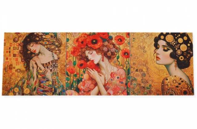 Vendita on line set 3 pannelli klimt disegno 2 misura cm 47x47 - tessuti arredo casa gobelin cuscini 47x47 fantasie varie