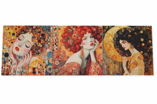 Vendita on line set 3 pannelli klimt disegno 3 misura cm 47x47 - tessuti arredo casa gobelin cuscini 47x47 fantasie varie