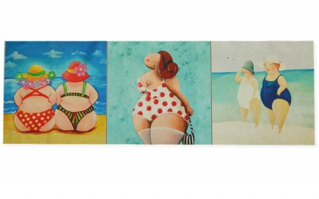 Vendita on line set 3 pannelli botero disegno 1 misura cm 47x47 - tessuti arredo casa gobelin cuscini 47x47 fantasie varie