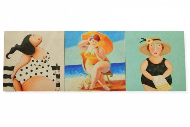 Vendita on line set 3 pannelli botero disegno 2 misura cm 47x47 - tessuti arredo casa gobelin cuscini 47x47 fantasie varie