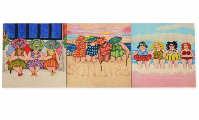 Vendita on line set 3 pannelli fumetto disegno 1 misura cm 47x47 - tessuti arredo casa gobelin cuscini 47x47 fantasie varie