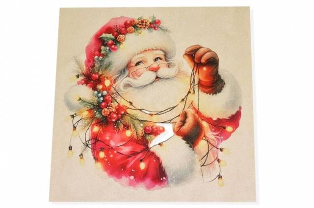 Vendita on line pannello babbo natale disegno 3 misura cm 47x47 - ispirazioni tessuti natalizi gobelin