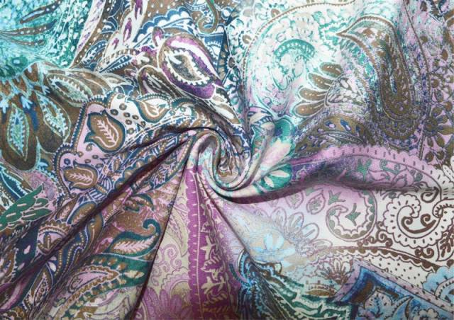 Vendita on line tessuto gabardine cotone stretch fantasia effetto cashmere - cotoni fantasie varie