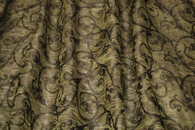 Vendita on line tessuto tenda effetto stropicciato fantasia damasco verde - prodotti
