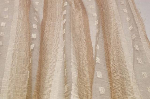 Vendita on line tessuto tenda misto lino effetto stropicciato beige - prodotti