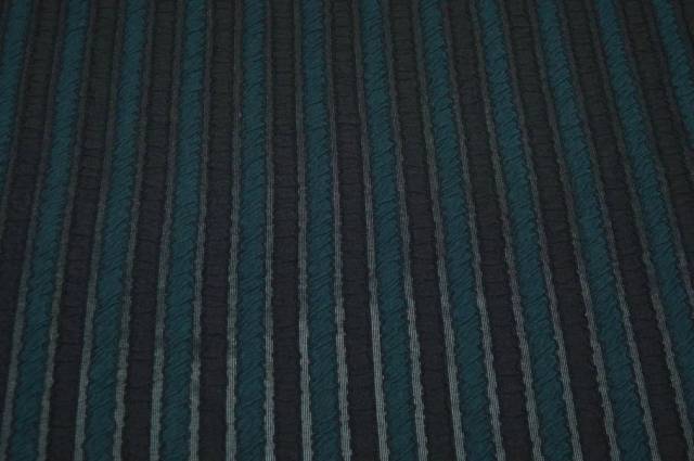 Vendita on line tessuto jersey nero a righe petrolio - tessuti abbigliamento poliestere 