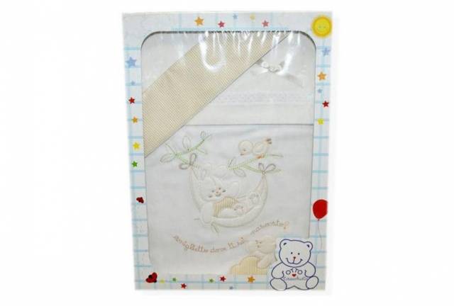 Vendita on line set 3 pezzi culla disegno coniglietto amaca beige - biancheria per la casa