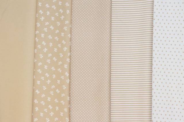 Vendita on line tessuti coordinati piquet mille righe beige - ispirazioni neonati e bambini 