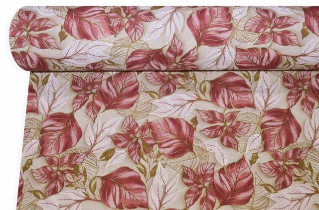 Vendita on line tessuto arredo fantasia foliage rosa - cotoni fantasie e frutti