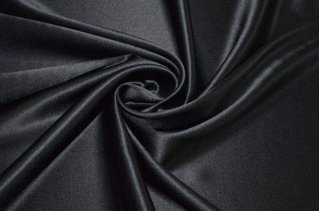 Vendita on line scampolo raso di seta elasticizzato nero - tessuti abbigliamento sete