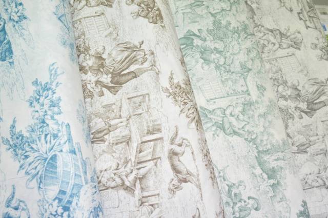 Vendita on line tessuto toile de jouy puro cotone per lenzuola - tessuti arredo casa