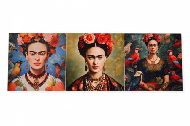 Vendita on line set 3 pannelli disegno frida 1 cm 47x47 - tessuti arredo casa gobelin cuscini 47x47 fantasie varie