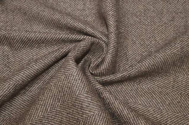 Vendita on line tessuto flanella pura lana peso giacca spinato tortora - tessuti abbigliamento lana spinati e
