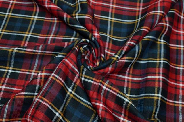 Vendita on line tessuto camiceria leggero puro cotone tartan rosso - tessuti abbigliamento scacchi e scozzesi