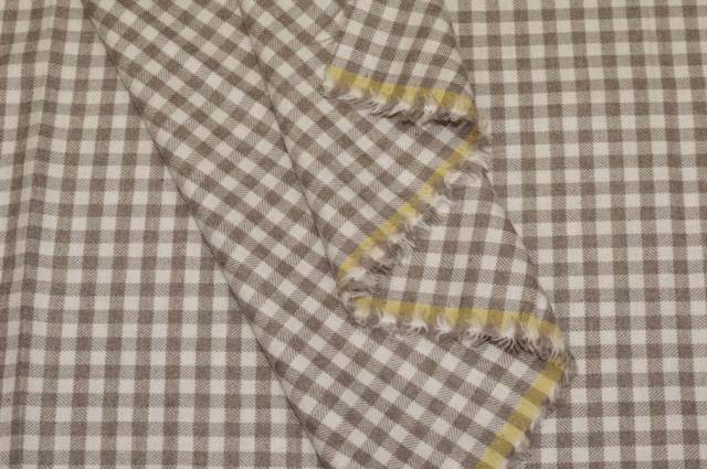 Vendita on line tessuto flanella puro cotone scacco bianco beige - prodotti