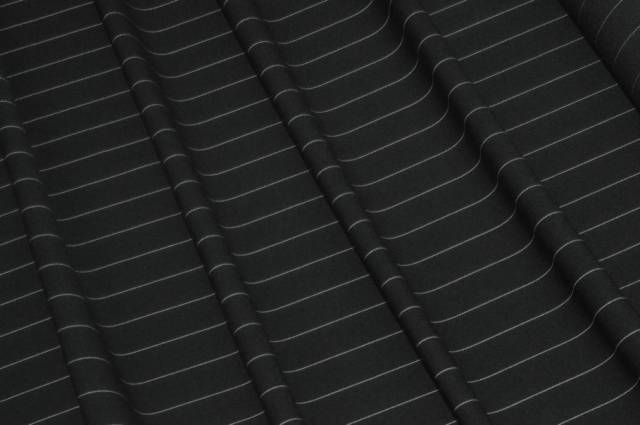 Vendita on line tessuto poliviscosa gessato nero - tessuti abbigliamento poliestere 