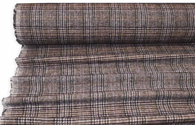 Vendita on line tessuto misto lana principe di galles riga lilla - occasioni e scampoli lane e cashmere