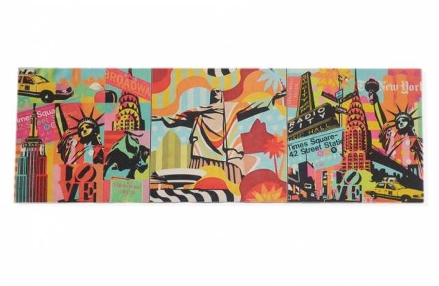 Vendita on line set 3 pannelli disegno city 2 cm 47x47 - prodotti