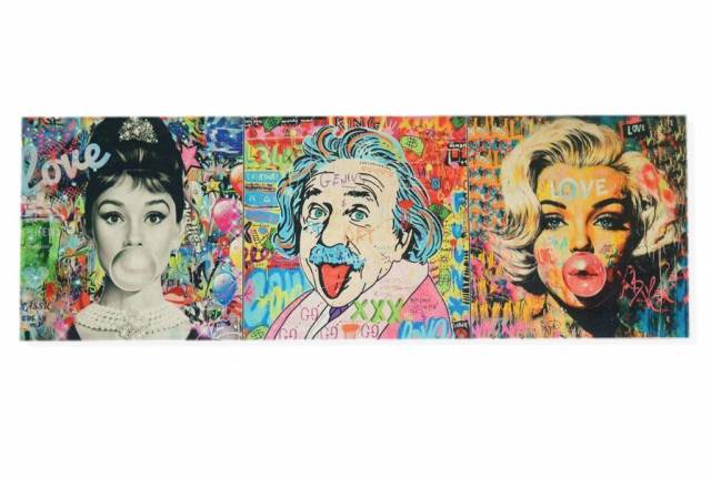 Vendita on line set 3 pannelli disegno street art 4 cm 47x47 - prodotti