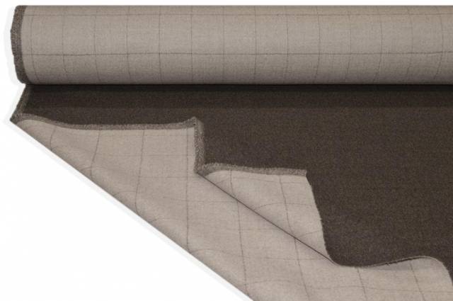 Vendita on line tessuto cappotto double pura lana tortora loro piana - tessuti abbigliamento lana