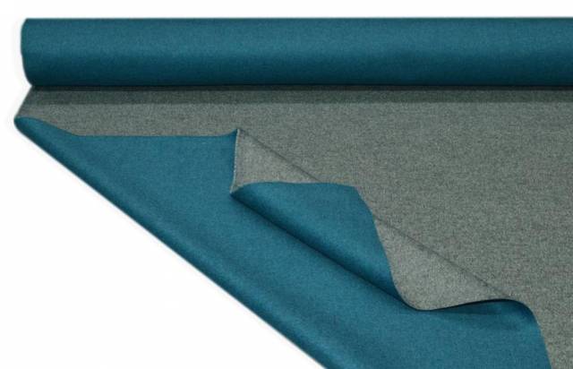 Vendita on line tessuto double misto cashmere grigio e ottanio - tessuti abbigliamento lana