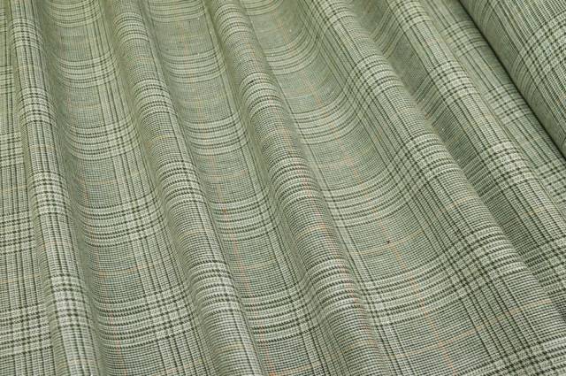 Vendita on line tessuto misto lino principe di galles lurex verde - prodotti