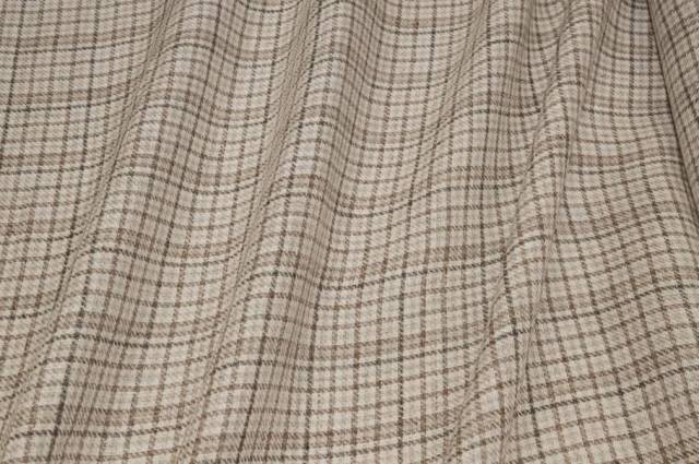 Vendita on line tessuto puro lino scacchetto beige - prodotti