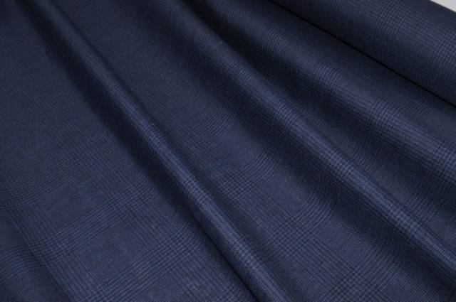 Vendita on line tessuto puro lino principe di galles blu - prodotti