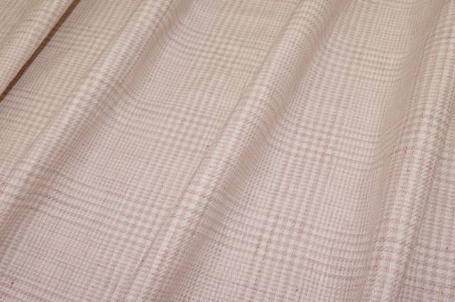 Vendita on line tessuto misto lana lino principe di galles rosa - occasioni e scampoli lane e cashmere