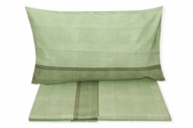 Vendita on line completo lenzuola flanella matrimoniale zambaiti modello plain variante verde - biancheria per la casa