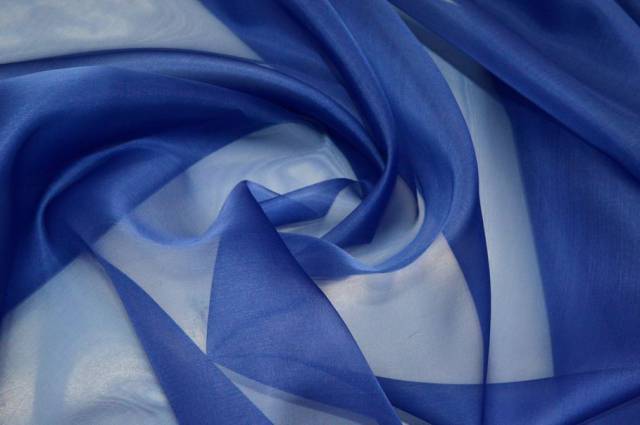 Vendita on line tessuto organza pura seta bluette - prodotti