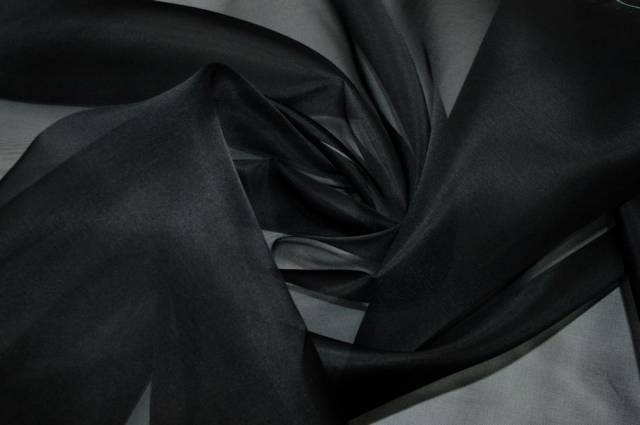 Vendita on line tessuto organza pura seta nero - prodotti