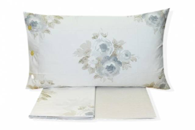 Vendita on line completo lenzuola singolo bellora white linen modello fiore v38 grigio - biancheria per la casa