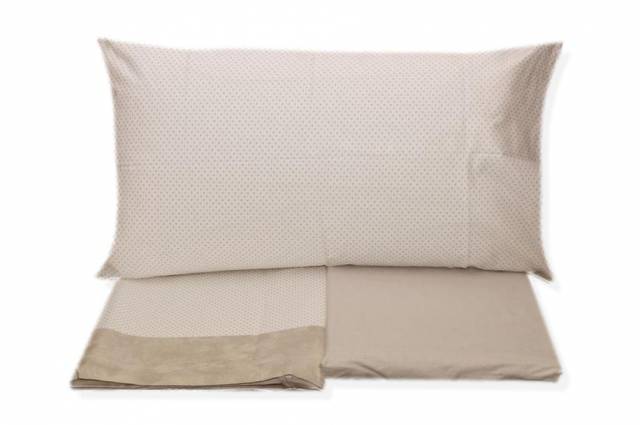 Vendita on line completo lenzuola singolo gfferrari modello italia var. pois beige 5c - biancheria per la casa