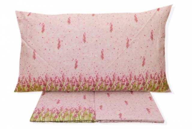 Vendita on line completo lenzuola una piazza e mezzo biancaluna modello marena var. rosa - biancheria per la casa biancaluna