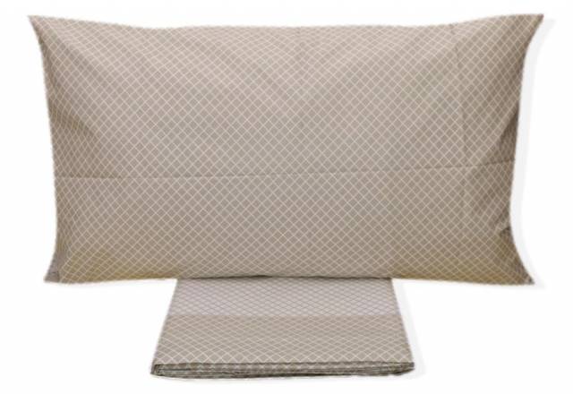 Vendita on line completo lenzuola una piazza e mezzo zambaiti modello diagonal var. tortora 09 - biancheria per la casa