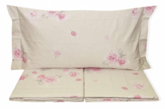 Vendita on line completo lenzuolo una piazza e mezzo flanella caleffi modello floral var. panna - biancheria per la casa caleffi