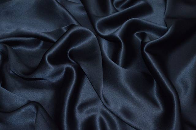 Vendita on line tessuto satin pura seta blu - prodotti