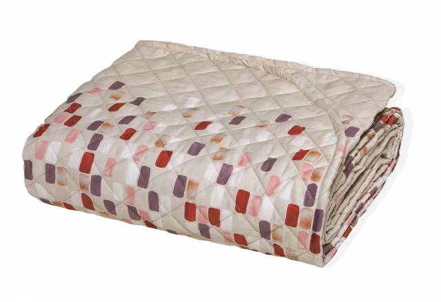 Vendita on line copriletto trapuntato matrimoniale borbonese modello mosaico variante blush - biancheria per la casa