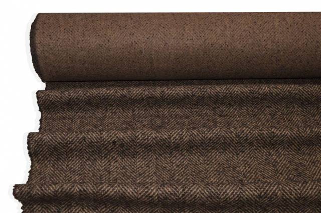 Vendita on line tessuto panno cappotto misto cashmere spinato marrone nero - prodotti