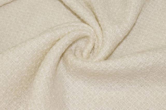 Vendita on line tessuto trama effetto chanel pura lana panna - occasioni e scampoli lane e cashmere