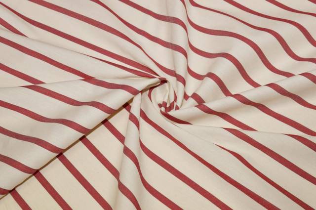 Vendita on line tessuto cotone stretch per camiceria rigone panna rosso - prodotti tessuti abbigliamento