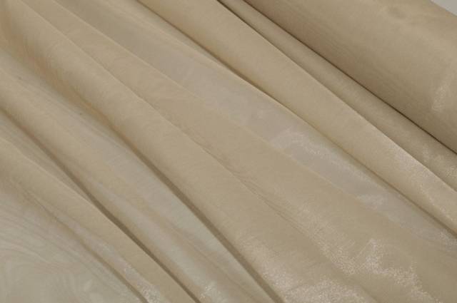 Vendita on line tessuto organza misto seta color champagne - occasioni e scampoli