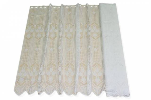 Vendita on line tendino ricamato bianco con fantasia tulipani - prodotti