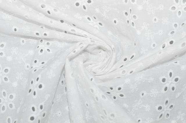 Vendita on line tessuto pizzo san gallo puro cotone ricamo margherita bianco - cotoni pizzo san gallo
