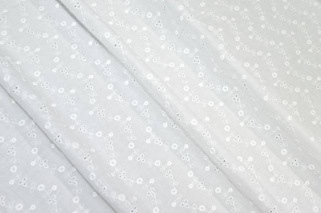 Vendita on line tessuto pizzo san gallo puro cotone ricamo fiorellino bianco - cotoni pizzo san gallo