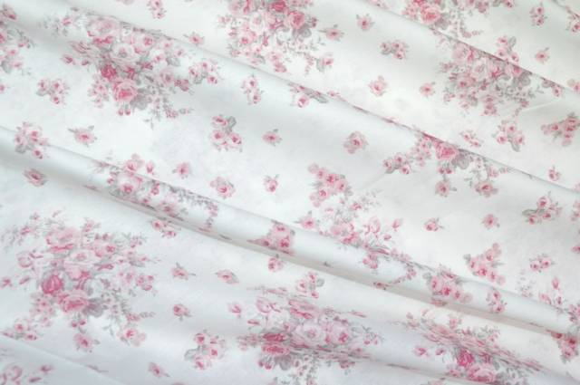 Vendita on line tessuto cotone fantasia mazzetto floreale rosa - cotoni fantasie e frutti