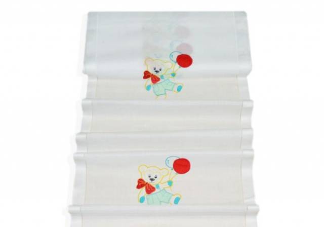 Vendita on line tendino misto lino con ricamo orsetto - prodotti